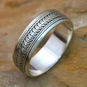Sterling Silver Spinner Band Ring "Infinity Path"